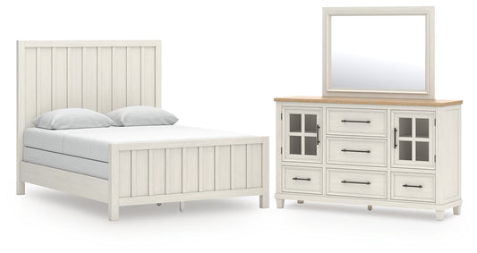 Shaybrock Queen Panel Bed with Mirrored Dresser