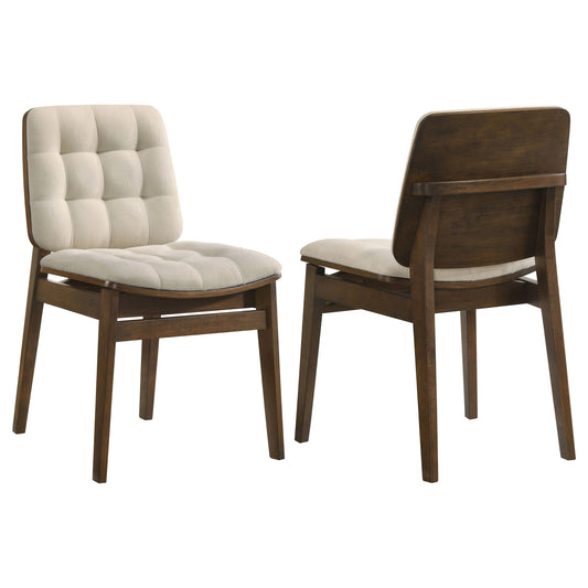 Redbridge Upholstered Side Chair Cream and Walnut (Set of 2)