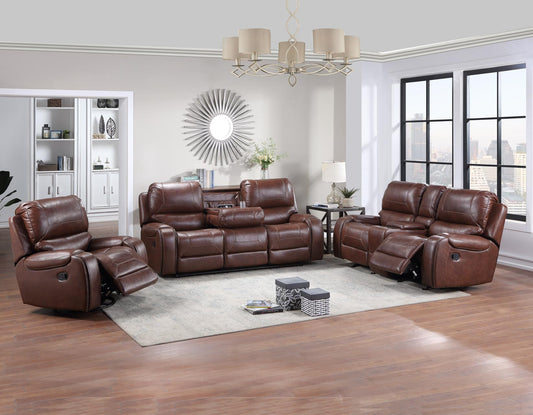 Keily Manual Reclining, Brown
86″ Sofa, Drop-Down Console
75″ Console Loveseat, Glider
Recliner, Glider