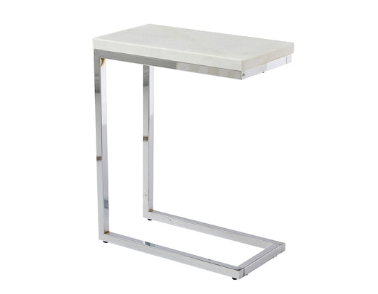 Echo, Chairside End Table, White Marble Top