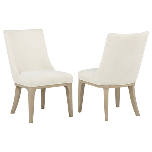 Lucaire Arched Upholstered Dining Side Chair Cream (Set of 2)