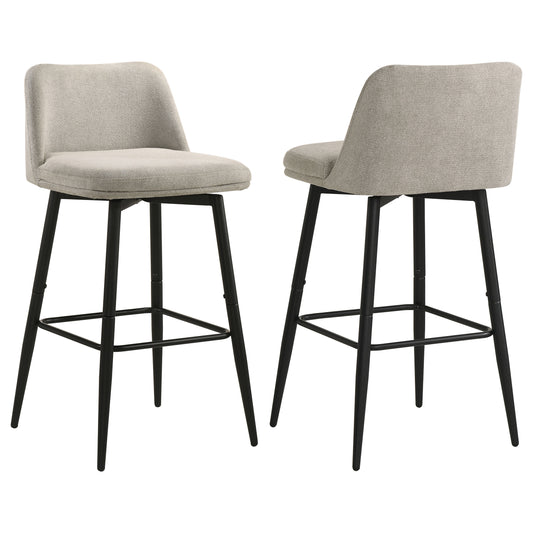 Mellor Fabric Upholstered Swivel Bar Chair Slate Brown (Set of 2)