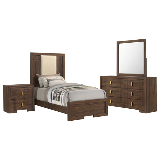 Etienne 4-piece Twin Bedroom Set Walnut