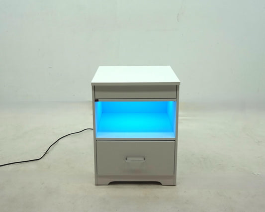Fabre 1-drawer Extendable Top Nightstand Bedside Table White High Gloss