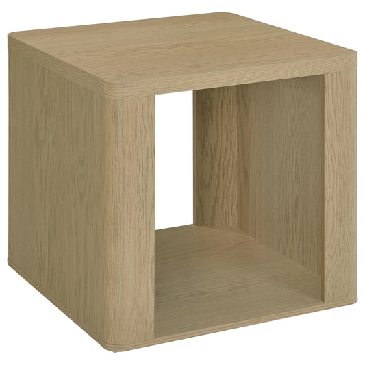 Alsina Square End Table with Open Shelf Greige