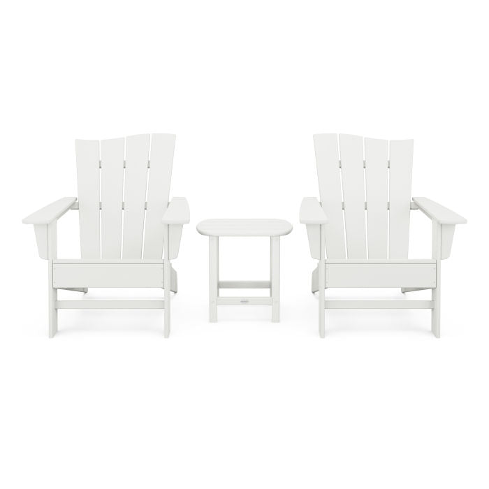 POLYWOOD Wave 3-Piece Adirondack Chair Set in Vintage Finish FREE SHIPPING