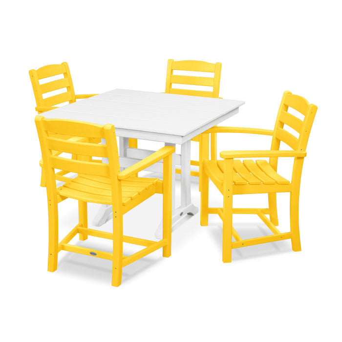 POLYWOOD La Casa Café 5-Piece Farmhouse Trestle Arm Chair Dining Set FREE SHIPPING