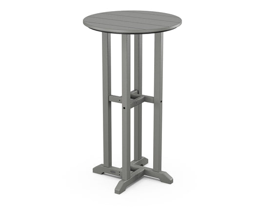 POLYWOOD 24" Round Farmhouse Bar Bistro Table — Slate Grey