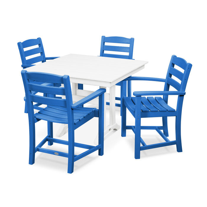 POLYWOOD La Casa Café 5-Piece Farmhouse Trestle Arm Chair Dining Set FREE SHIPPING