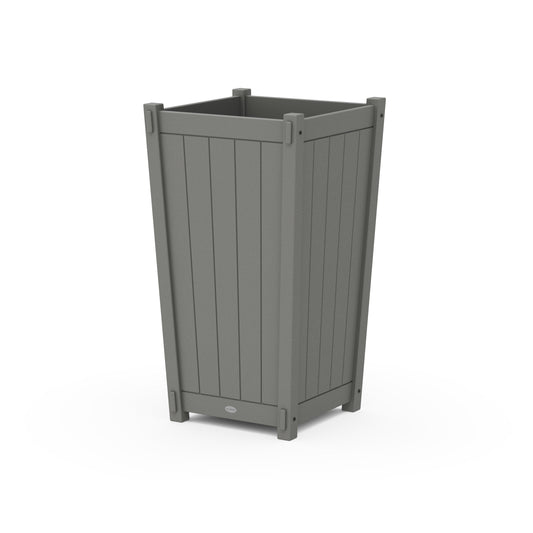 POLYWOOD Vineyard Large Tapered Square Tall Planter Box — Slate Grey