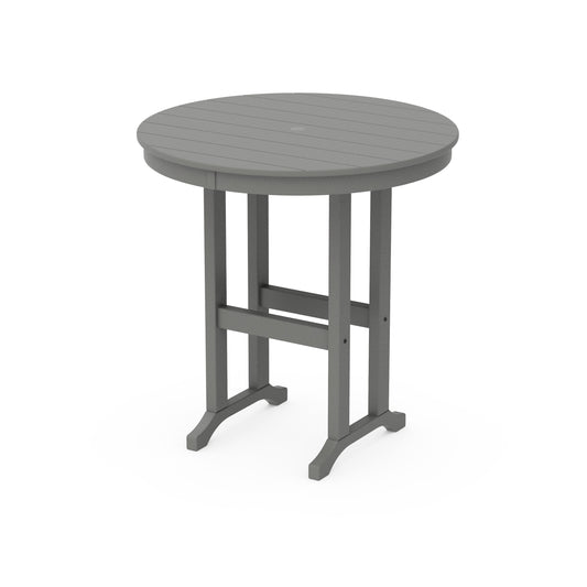 POLYWOOD 36" Round Farmhouse Counter Table — Slate Grey
