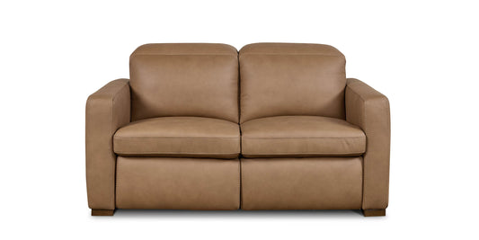 Bassett Club Level Caswell Leather Power Reclining Loveseat — Caswell Goodland Brown