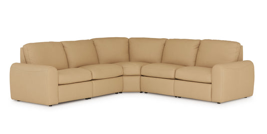 Bassett Club Level Sonny Leather Power Reclining Sectional — Sonny Fawn