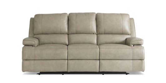 Bassett Club Level Parsons Leather Power Reclining Sofa — Parsons Flax