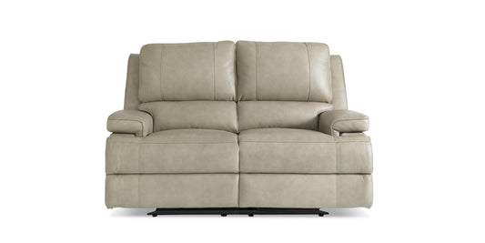 Bassett Club Level Parsons Leather Power Reclining Loveseat — Parsons Flax