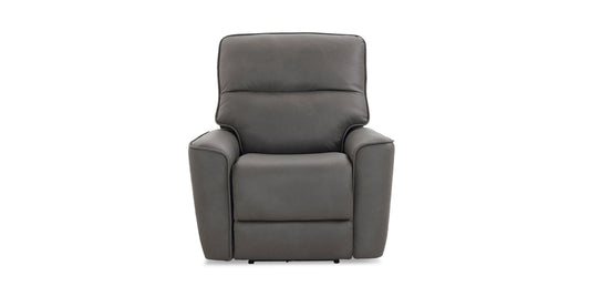 Bassett Club Level Kenneth Leather Zero Gravity Power Recliner — Kenneth Gunmetal
