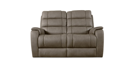Bassett Club Level Wendell Leather Power Reclining Loveseat — Wendell Dust
