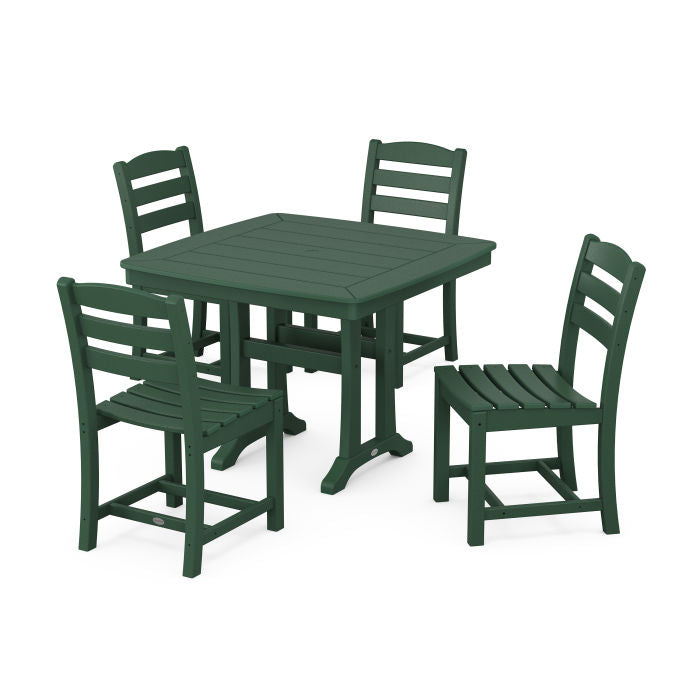 POLYWOOD La Casa Café Side Chair 5-Piece Dining Set with Trestle Legs FREE SHIPPING