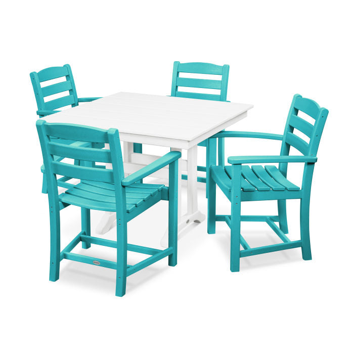 POLYWOOD La Casa Café 5-Piece Farmhouse Trestle Arm Chair Dining Set FREE SHIPPING