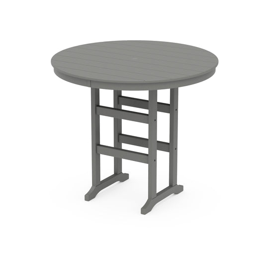 POLYWOOD 48" Round Farmhouse Bar Table — Slate Grey