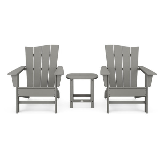 Polywood - Wave 3-Piece Adirondack Chair Set - FREE SHIPPING