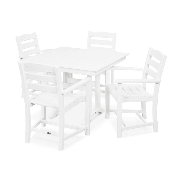 POLYWOOD La Casa Café 5-Piece Farmhouse Trestle Arm Chair Dining Set FREE SHIPPING
