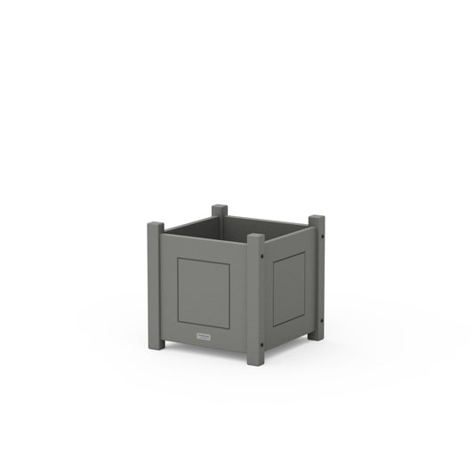 POLYWOOD Country Living Square Planter Box — Slate Grey