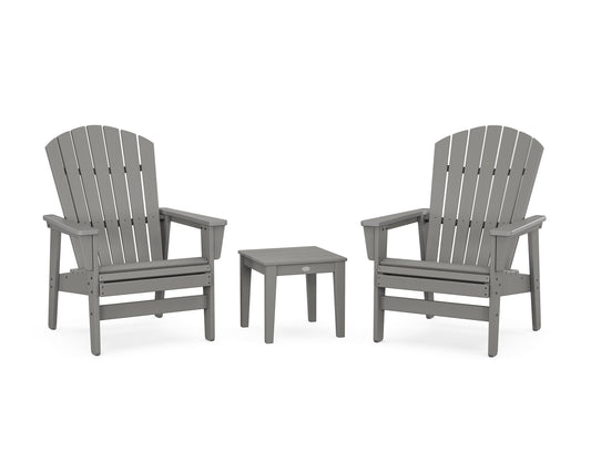 POLYWOOD 3-Piece Nautical Grand Upright Adirondack Set — Slate Grey