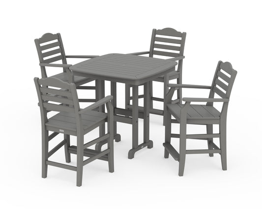 POLYWOOD Savannah 5-Piece Counter Set — Slate Grey