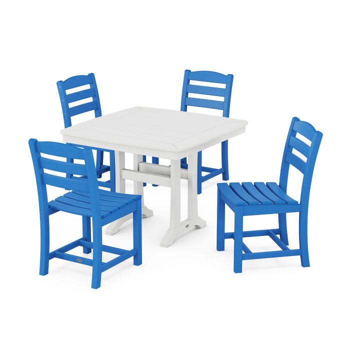 POLYWOOD La Casa Café Side Chair 5-Piece Dining Set with Trestle Legs FREE SHIPPING