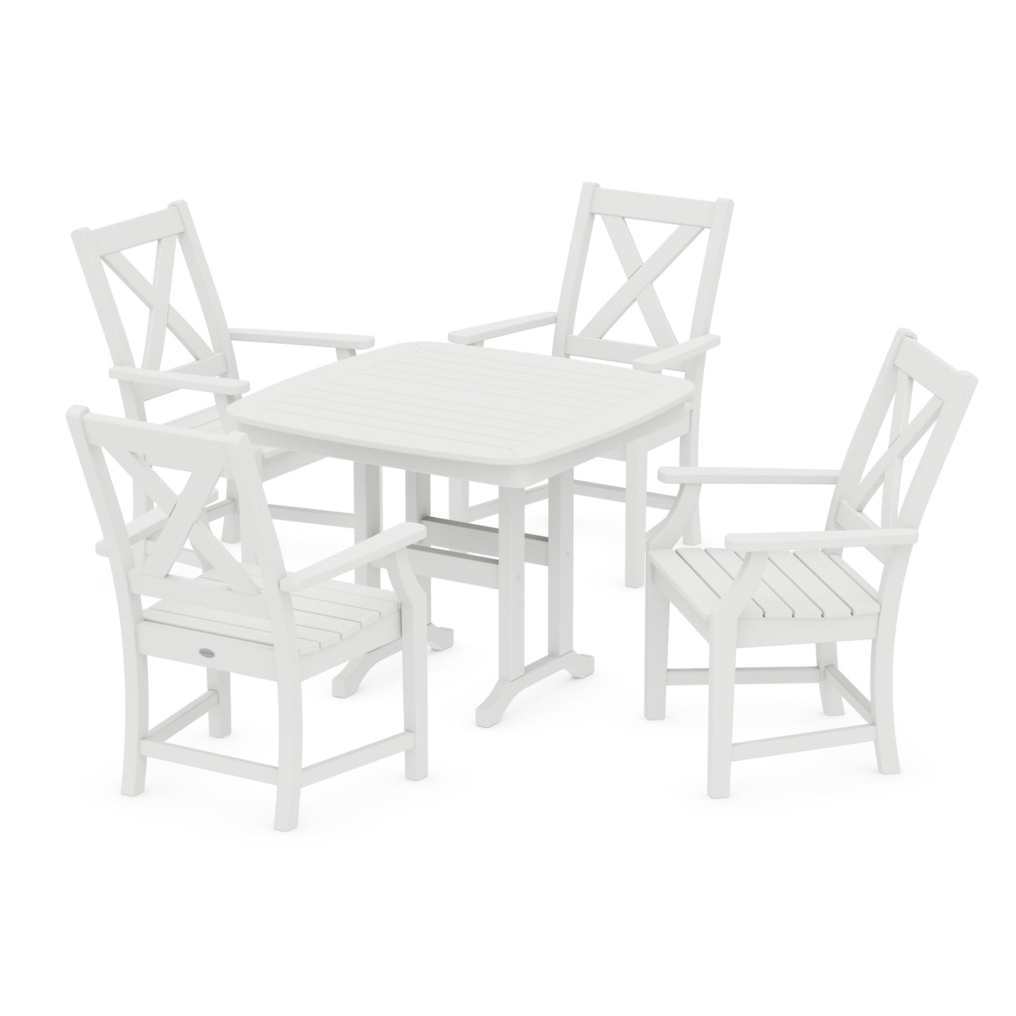 POLYWOOD Braxton 5-Piece Dining Set — White
