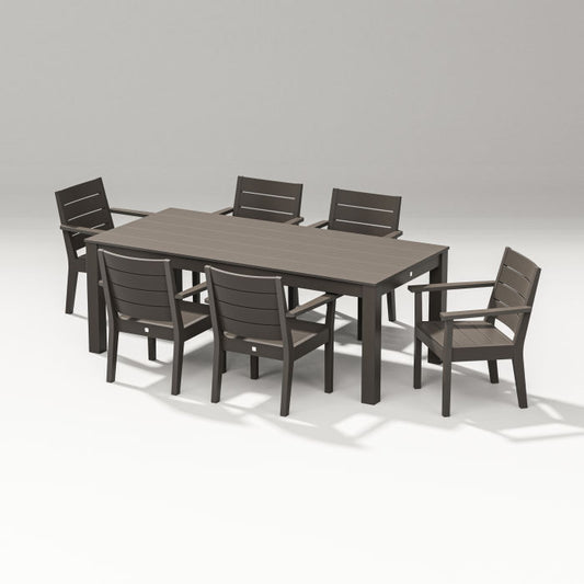 Polywood - Latitude 7-Piece Armchair Dining Set - Parsons 84" - FREE SHIPPING