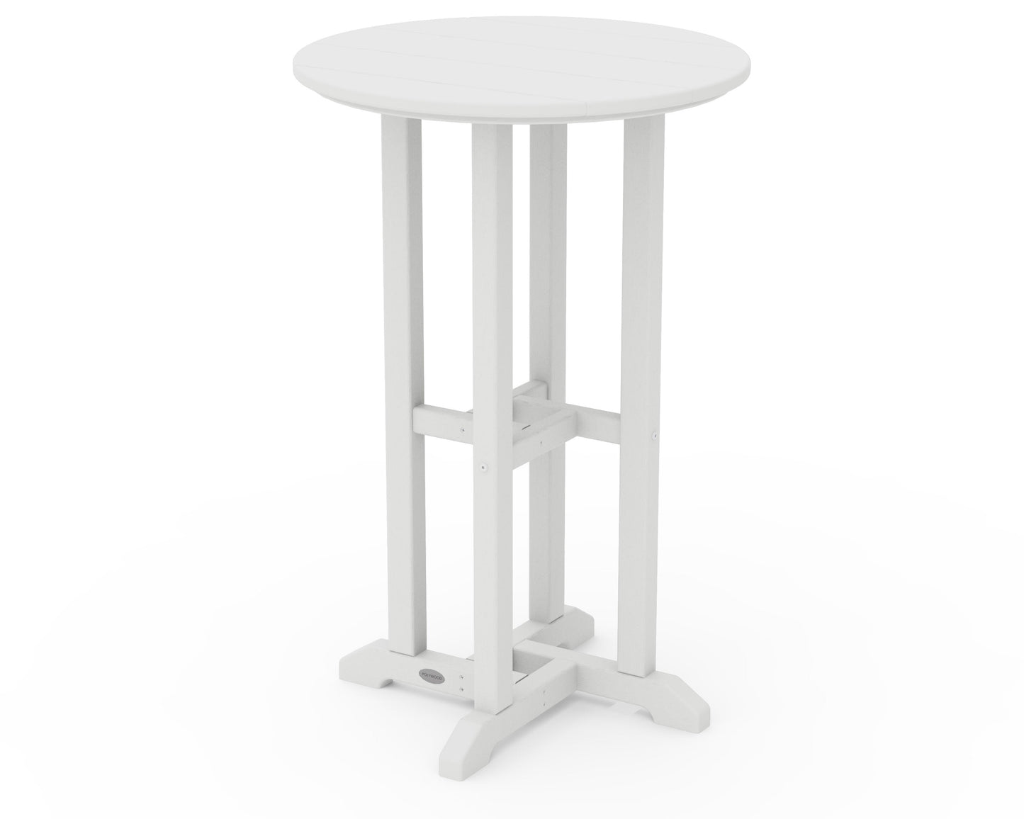 POLYWOOD 24" Round Farmhouse Counter Bistro Table — Vintage White