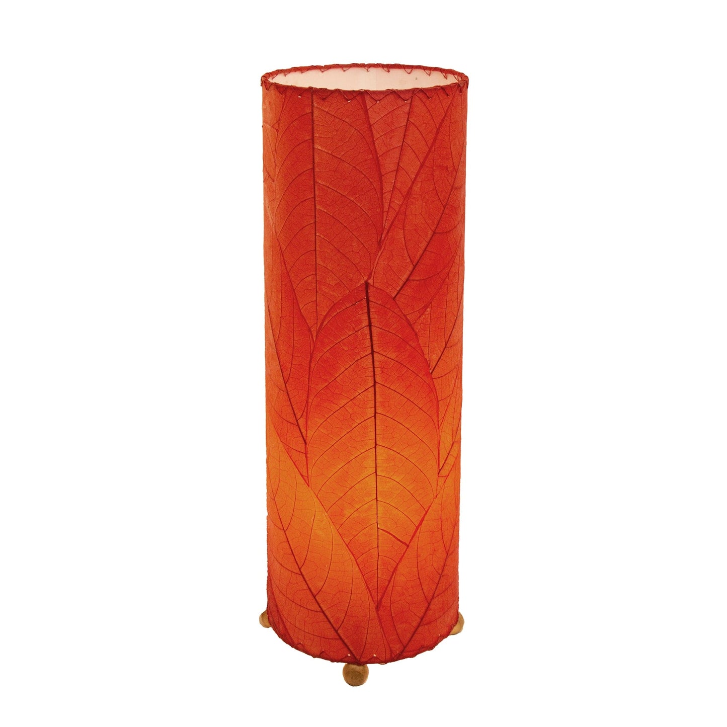 24 Inch Cocoa Leaf Cylinder Table Lamp