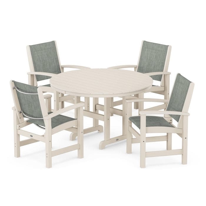 POLYWOOD - Coastal 5-Piece Round Farmhouse Dining Set FREE SHIPPING