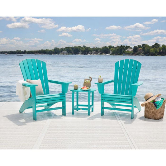 POLYWOOD - Nautical 3-Piece Curveback Adirondack Set                           FREE SHIPPING