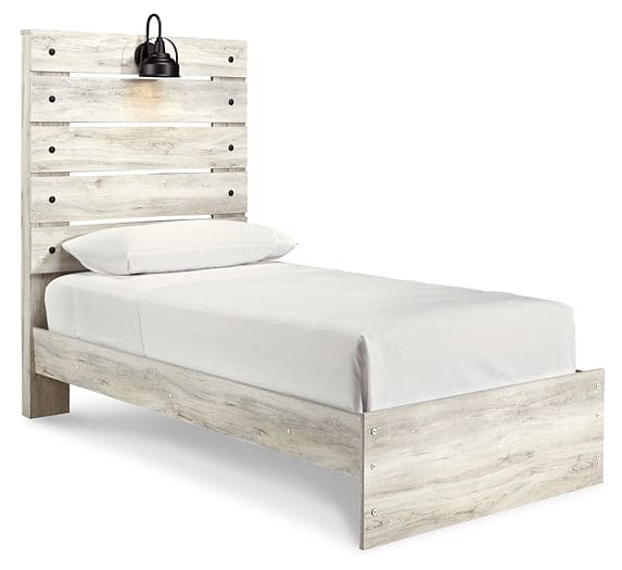 Cambeck Twin Panel Bed with Mirrored Dresser
