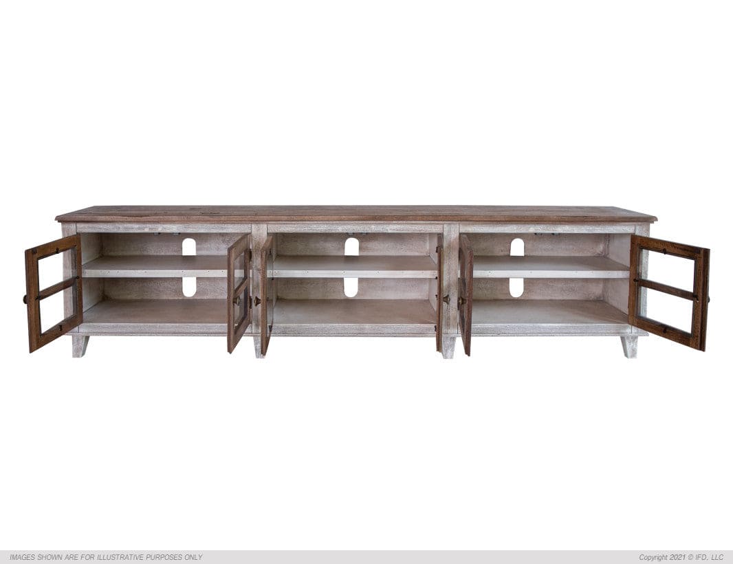 93" TV Stand, w/ 6 doors