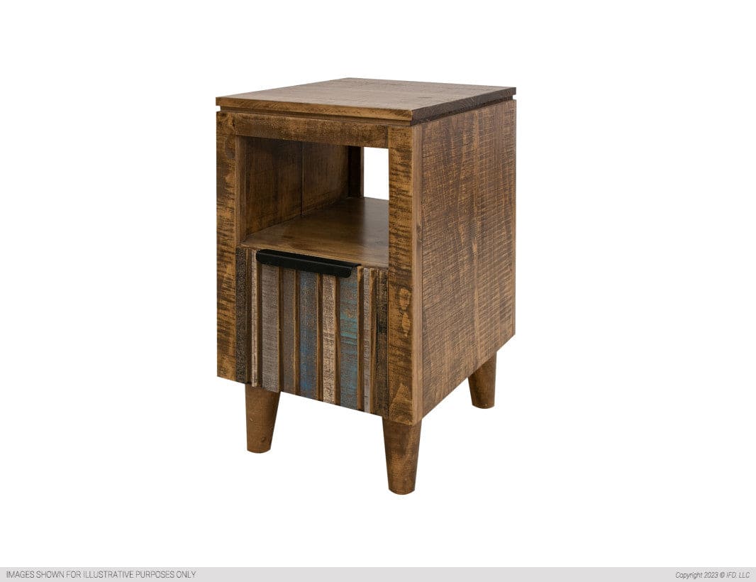 1 Drawer, End Table Blue, w/1 multicolor drawer