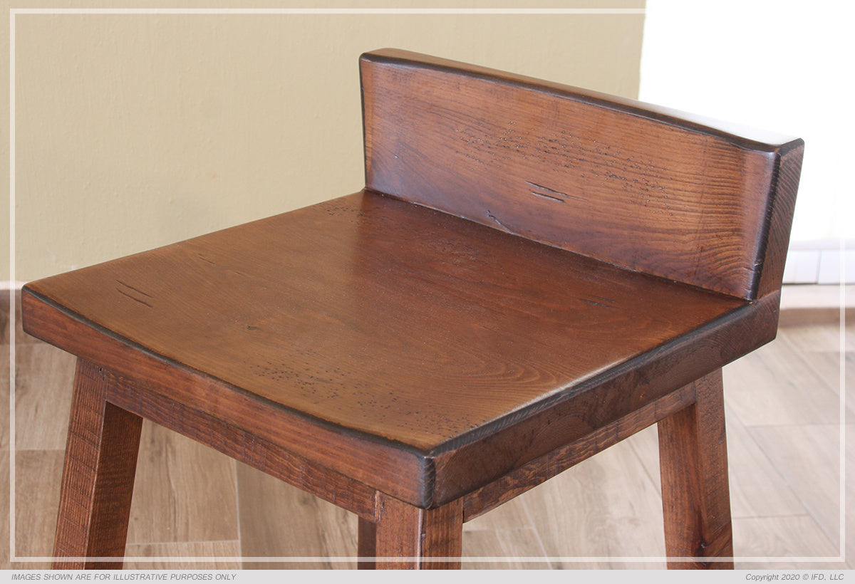 Brown 30" Wooden Stool
