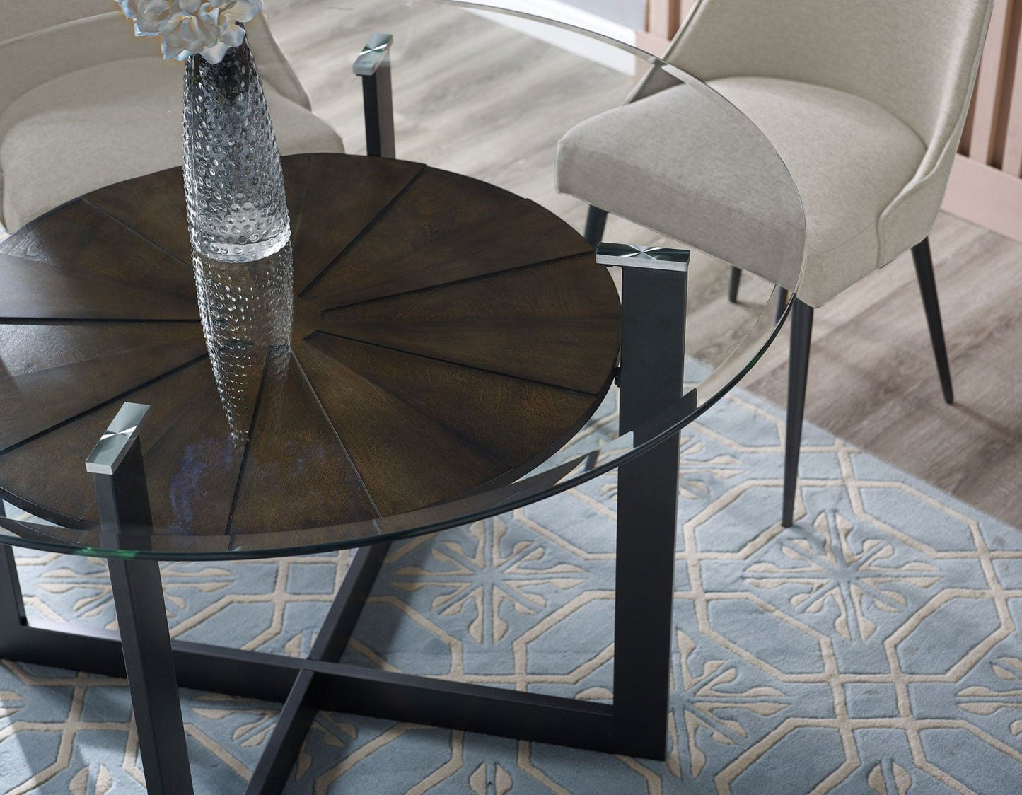 Olson 5 Piece Set
(Glass Top Table & 4 Side Chairs)