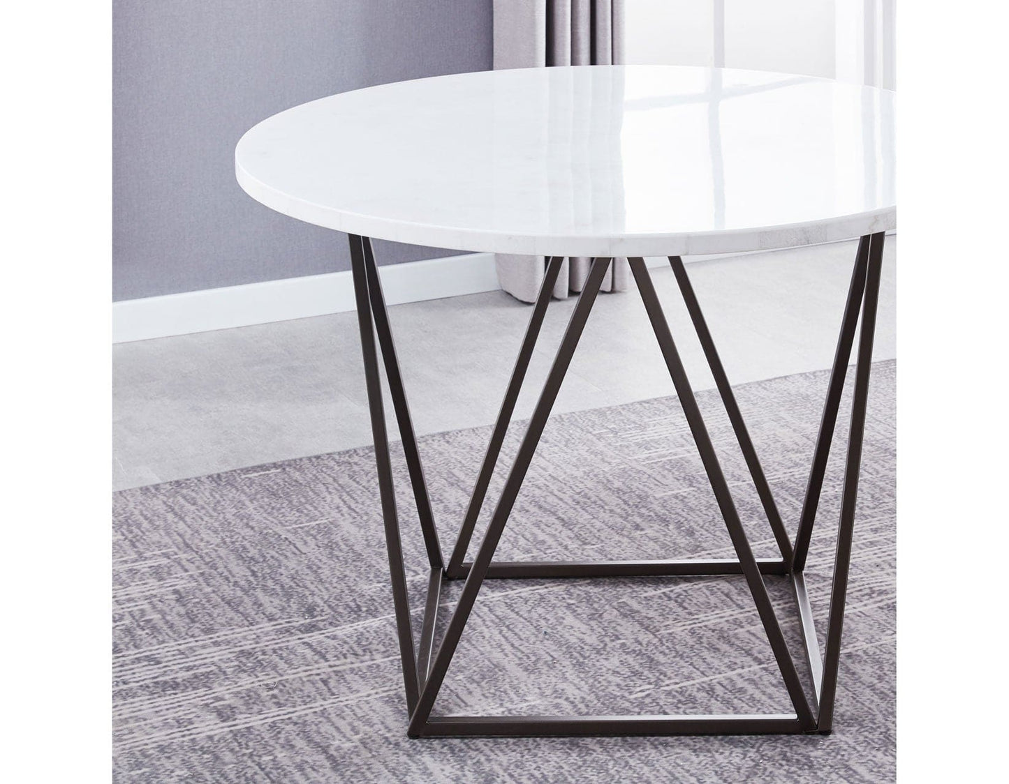 Ramona 5 Piece Marble Top Set
(Table & 4 Side Chairs)