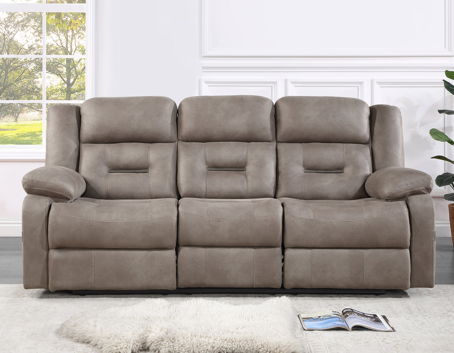 Abilene 3-Piece Manual Reclining Set, Tan