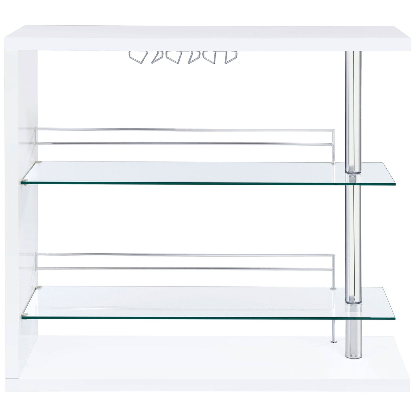 Prescott Rectangular Home Bar Table White High Gloss