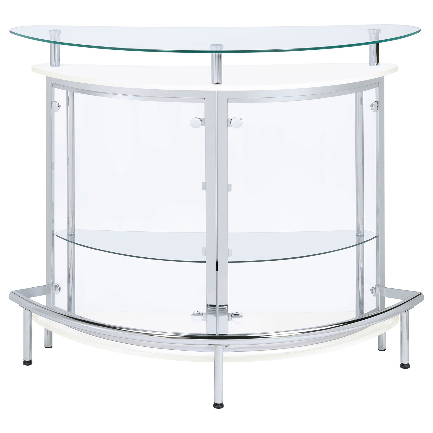 Amarillo Freestanding Glass Top Home Bar Wine Cabinet White