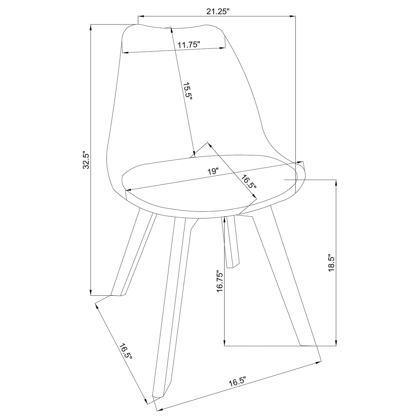 Caballo Polypropylene Dining Side Chair Grey (Set of 2)