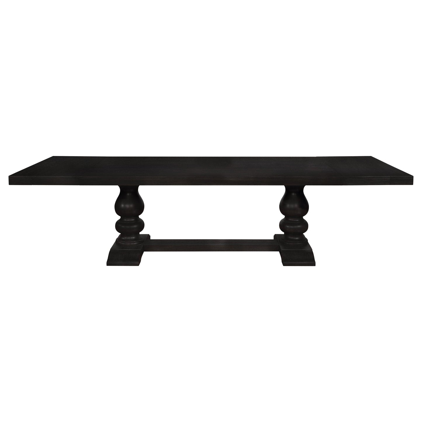 Phelps 123-inch Extension Leaf Dining Table Distressed Noir