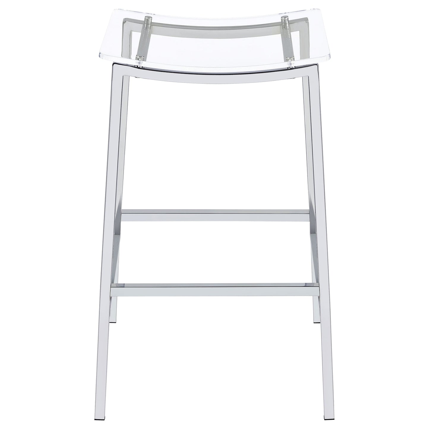 Jovani Acrylic Backless Bar Stool Chrome (Set of 2)