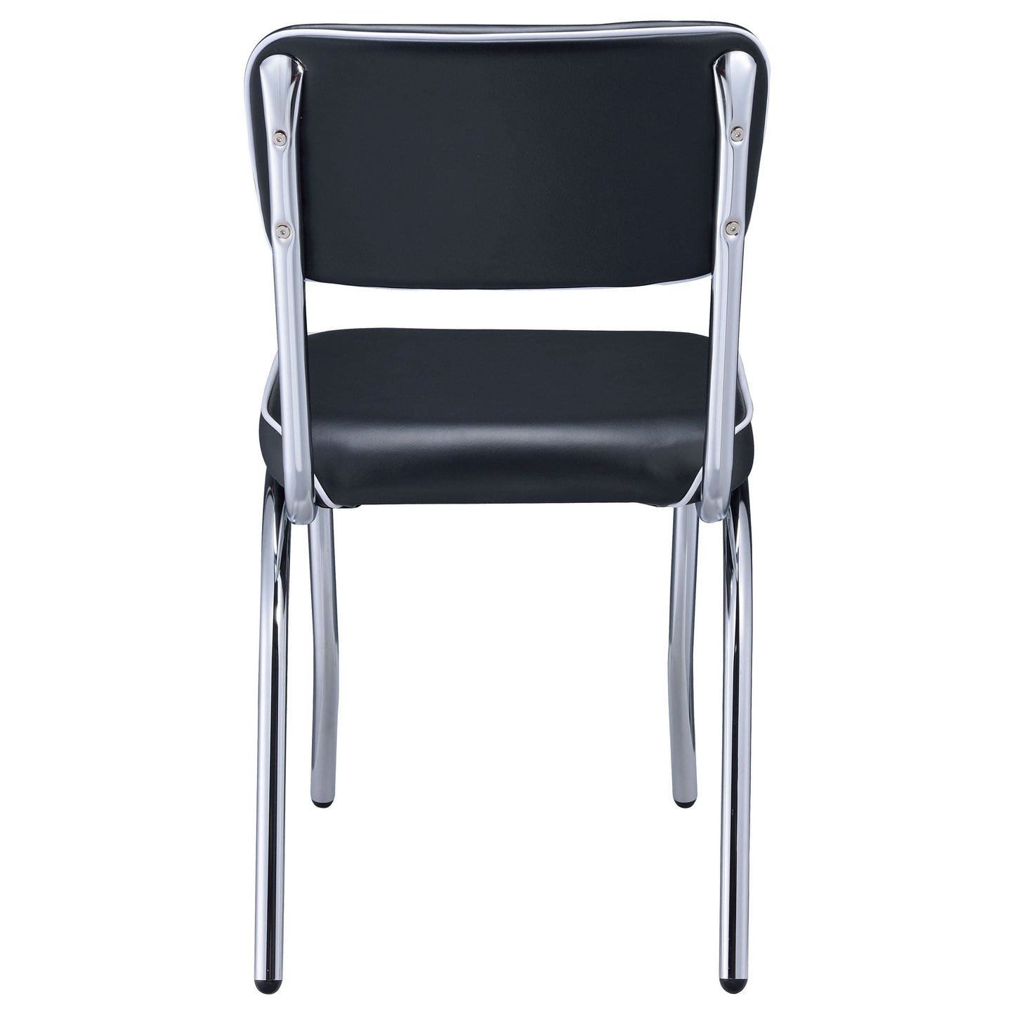 Retro Upholstered Dining Side Chair Black (Set of 2)