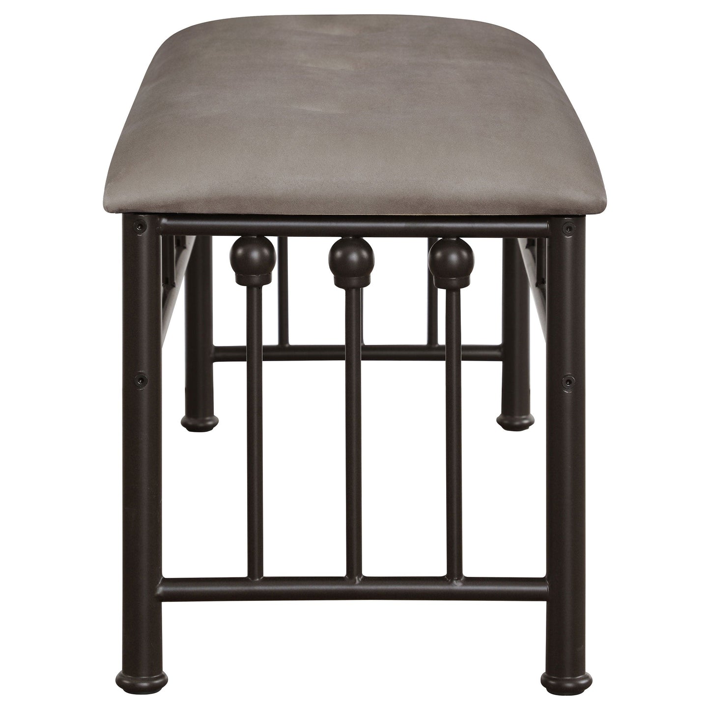 Livingston Microfiber Upholstered Bench Brown and Bronze